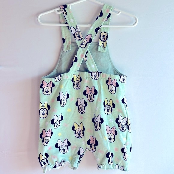 🆕 Disney Minnie Mouse 2-Pc 18M Tee & Snap-Close Adjustable Button Overall Set - Picture 9 of 16